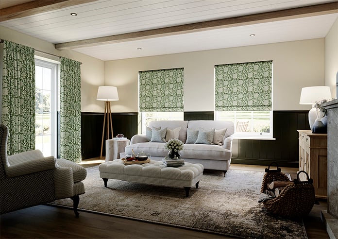 Land & Shore Rowallane, Green - Twist&Fit Roman Blind - Image 7